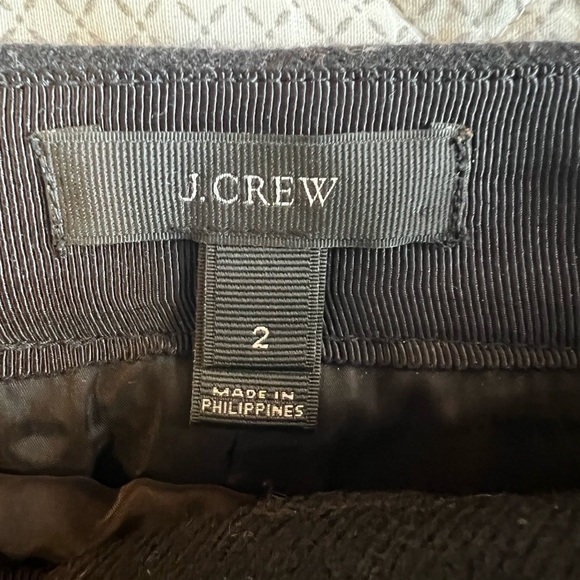 J. Crew | Women’s | Wool | Zip Front | Mini Skirt | Black | 2 - Picture 3 of 4